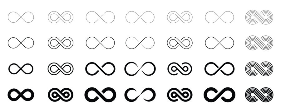 infinite set of icons. infinite set of sign vectors