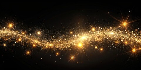 Glittering particle trails transitioning across a dark background, glitter, particles, trails, transition, wipe, effect