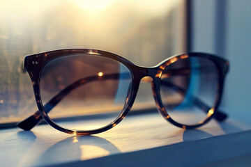 sunglasses in a sunset