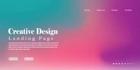 Landing page template for your website with a modern and trendy background. Abstract dynamic, modern, futuristic, multi colored, simple for website template background