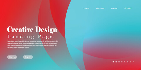 Landing page template for your website with a modern and trendy background. Abstract dynamic, modern, futuristic, multi colored, simple for website template background