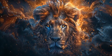 Leo backgound, zodiac concept.