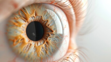 A close up of a person's eye with a blurry background