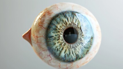 A close up of a blue eye with a black pupil