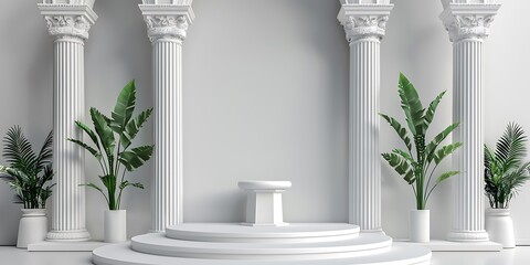 Naklejka premium the podium with columns