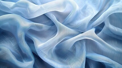 Obraz premium Azure Drapery Dreams: Dive into the luxurious folds of this soft, blue fabric, perfect for backgrounds and design projects. 