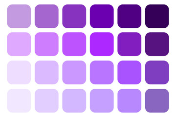Purple color palette. Gradient shades vector. Lilac and violet tones. Cool color variations.