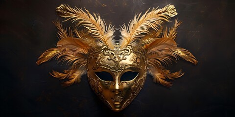 Close up of golden mask
