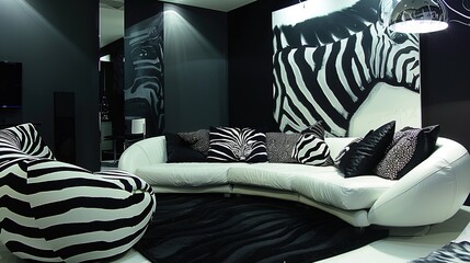 Zebra-Inspired Home Decor: Incorporating zebra patterns in home furnishings and decor.