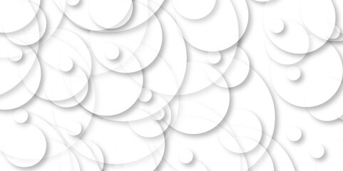 Abstract white geometric circle ring background. Bubble pattern on a beige background illustration. Modern seamless and retro pattern technology and business concept background,