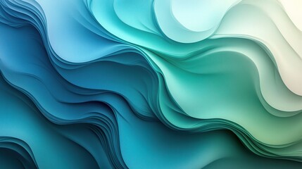 Azure Flow: Abstract waves of blue and green evoke a sense of tranquility and movement.