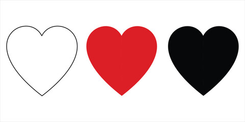 Love symbol. heart line icon, outline vector logo illustration, Isolated heart on a white background