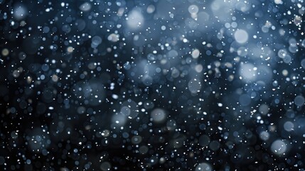 Snow Falling on Dark Background in High quality Image