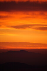 Fototapeta premium Burning sunset on the mountain