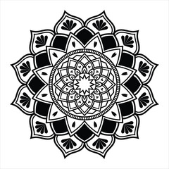 Mandala design, Floral circular mandala design, black and white background with mandala design