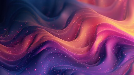 Abstract Colorful Waves with Glowing Particles