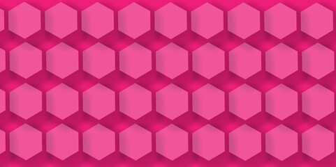 Background with hexagons Pattern Seamless background.3D Futuristic abstract honeycomb mosaic pink background. Modern simple style hexagonal graphic concept. Background with hexagons.