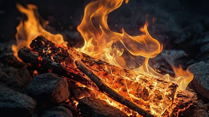 Fototapeta premium fire in the fireplace
