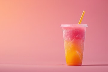 Refreshing Tropical Drink with Gradient Background