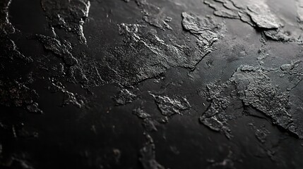 Fototapeta premium Dark Slate Texture: A close-up image of a black slate surface, showcasing the natural texture and depth of the stone. The image is perfect for backgrounds, overlays, or design elements, adding a touch