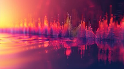 Fototapeta premium Serene audio spectrum with soft tonal transitions and vibrant colorful abstract visualizations Dynamic futuristic digital art background with glowing energy pulses fluid lines