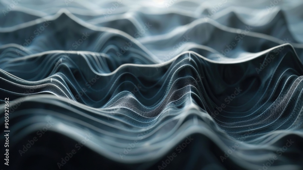 Poster soothing tempo design with tranquil audio wave patterns and fluid curves this abstract image feature