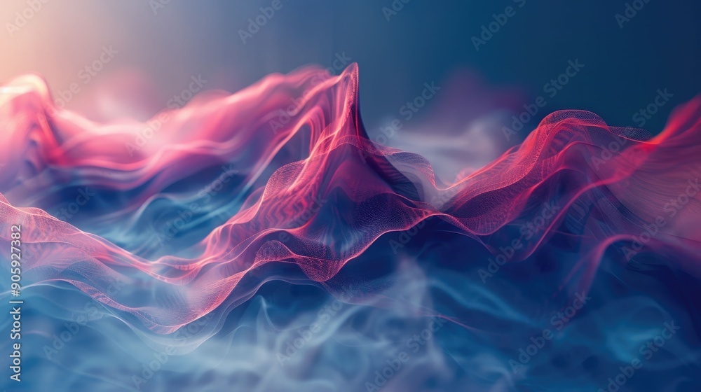 Poster ethereal fluid motion captivating waves of dynamic digital art with ambient rhythm and surreal color