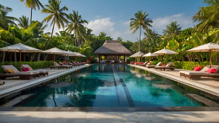 pool in tropical resort