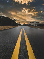 An Empty Street After a Summer Storm 