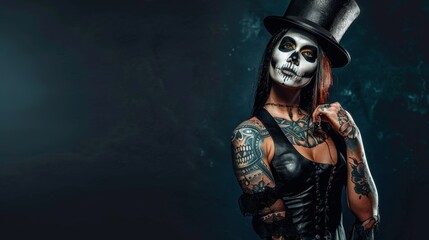 Gothic Skeleton Tattoo Woman