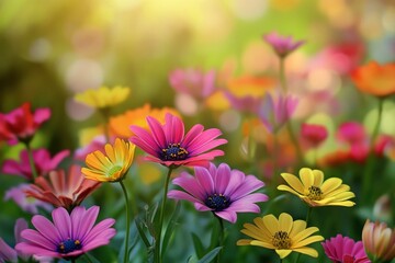 Fototapeta premium Beautiful flowers are blooming. in the garden, ai