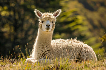 Fototapeta premium alpaca sitting around