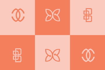 Luxury line abstract monogram letter C logo icon, minimalist luxury letter c line art icon label logo template vector illustration design