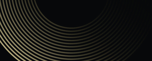 Black abstract modern background. abstract background of geometric patterns and golden circle patterns.