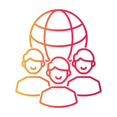 diversity Line Gradient Icon