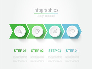 Infographic 4 options design elements for your business data. Vector Illustration.