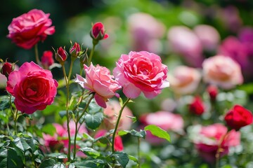 Fototapeta premium Beautiful roses in the garden , ai