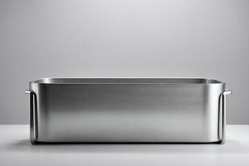 Empty Trough with Clean Lines: An image of an empty, modern metal trough with clean lines and smooth surfaces.