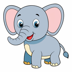 Fototapeta premium cartoon, cartoon, animal, illustration, vector, baby, mammal, cute, fun, character, mouse, funny, happy, isolated, safari, gray