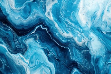 Naklejka premium Abstract ocean- ART. Natural Luxury. Style incorporates the swirls of marble or the ripples of agate. Very beautiful blue paint with the addition of, ai