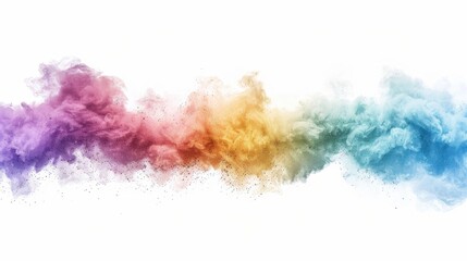 Obraz premium Colorful powder cloud design on white backdrop