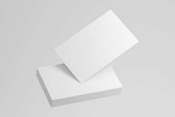 Business Card Mockup on Minimal White Background for Branding Display