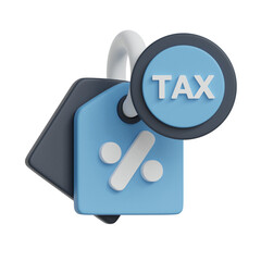 blue discount tax 3d ilustration
