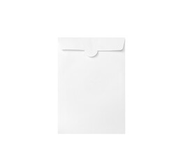 Empty closed white paper envelope isolated on white background , clipping path