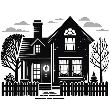 recommend clip art: house and trees