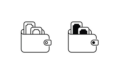 Wallet icon design with white background stock illustration