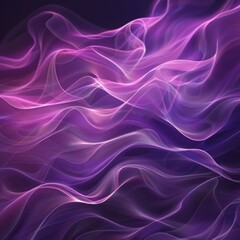 Obraz premium Gleaming Futuristic Abstract with Purple Wave Textures, Radiant Glowing Effect, Ideal for Technology and Innovation Themed Designs.