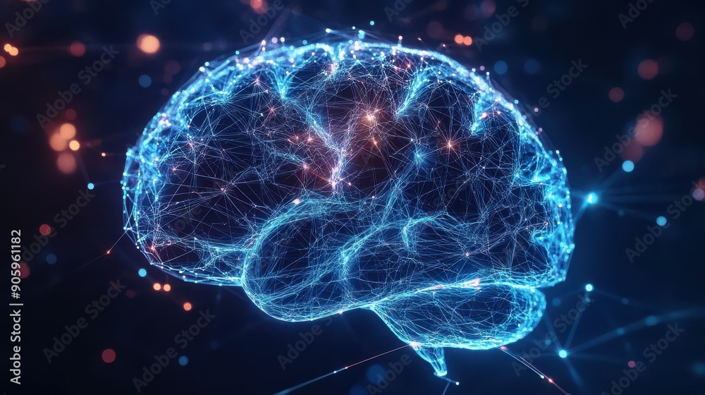 Aufkleber brain with financial networks, indicating the importance of interconnected financial knowledge