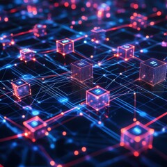 AI network with  financial nodes, indicating interconnected investment opportunities