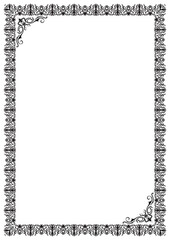 black elegant complex pattern frame and a classic, abstract vintage corner